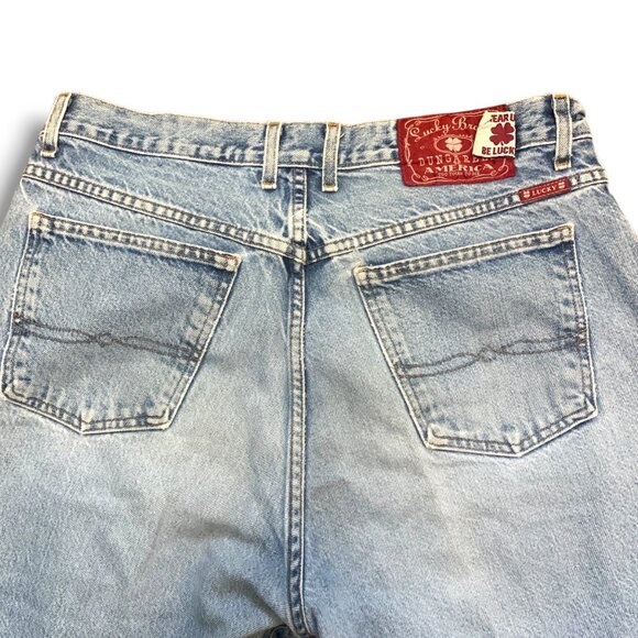 VTG Lucky Brand Men’s Blue Faded Jeans Denim 36x32 Relax Fit Zip Made in USA - Picture 6 of 16